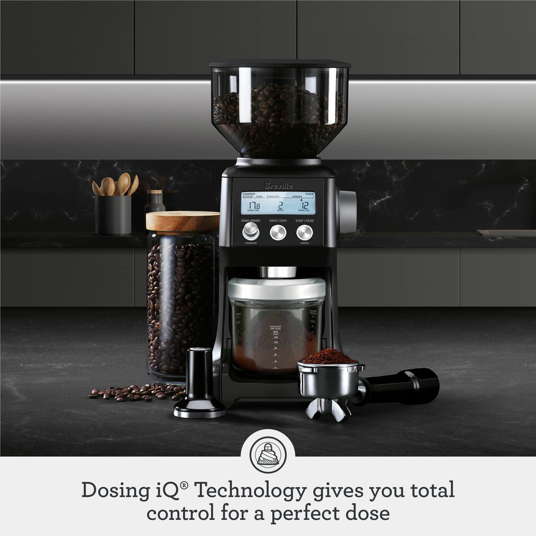 Breville Smart Grinder Pro BCG820BTR, Black Truffle