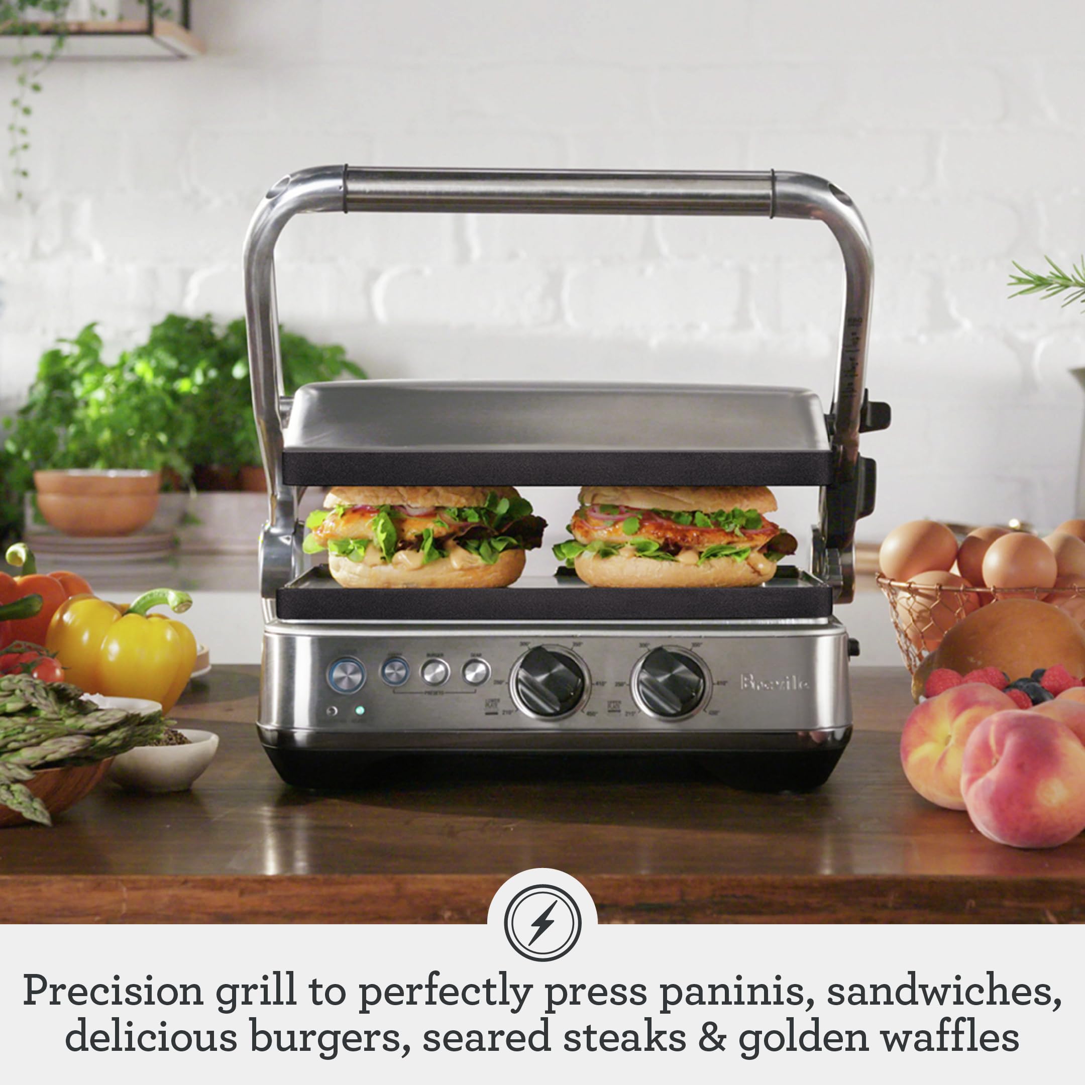 Breville BGR700BSS Sear and Press Grill, Brushed Stainless Steel
