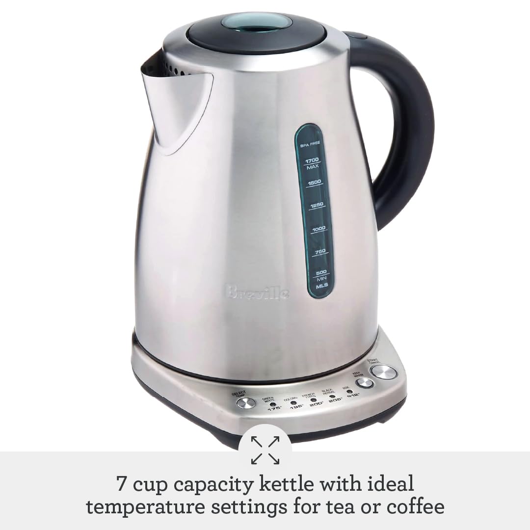 Breville BKE720BSS Temp Select Hot Water Kettle, 57 oz, Brushed Stainless Steel