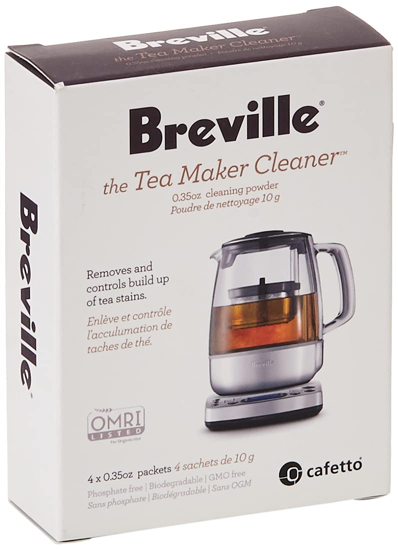 Breville BTM100 Revive Organic Tea Maker Cleaner, Kettle Cleaning Powder, 4 Pack