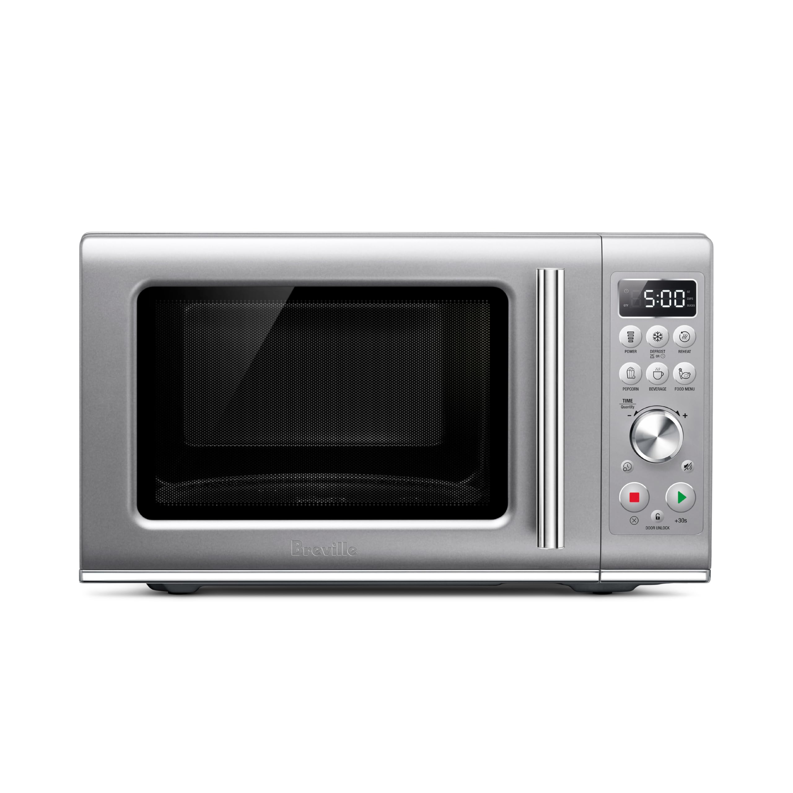 Breville BMO650SIL Compact Wave Soft Close Countertop Microwave Oven, Silver