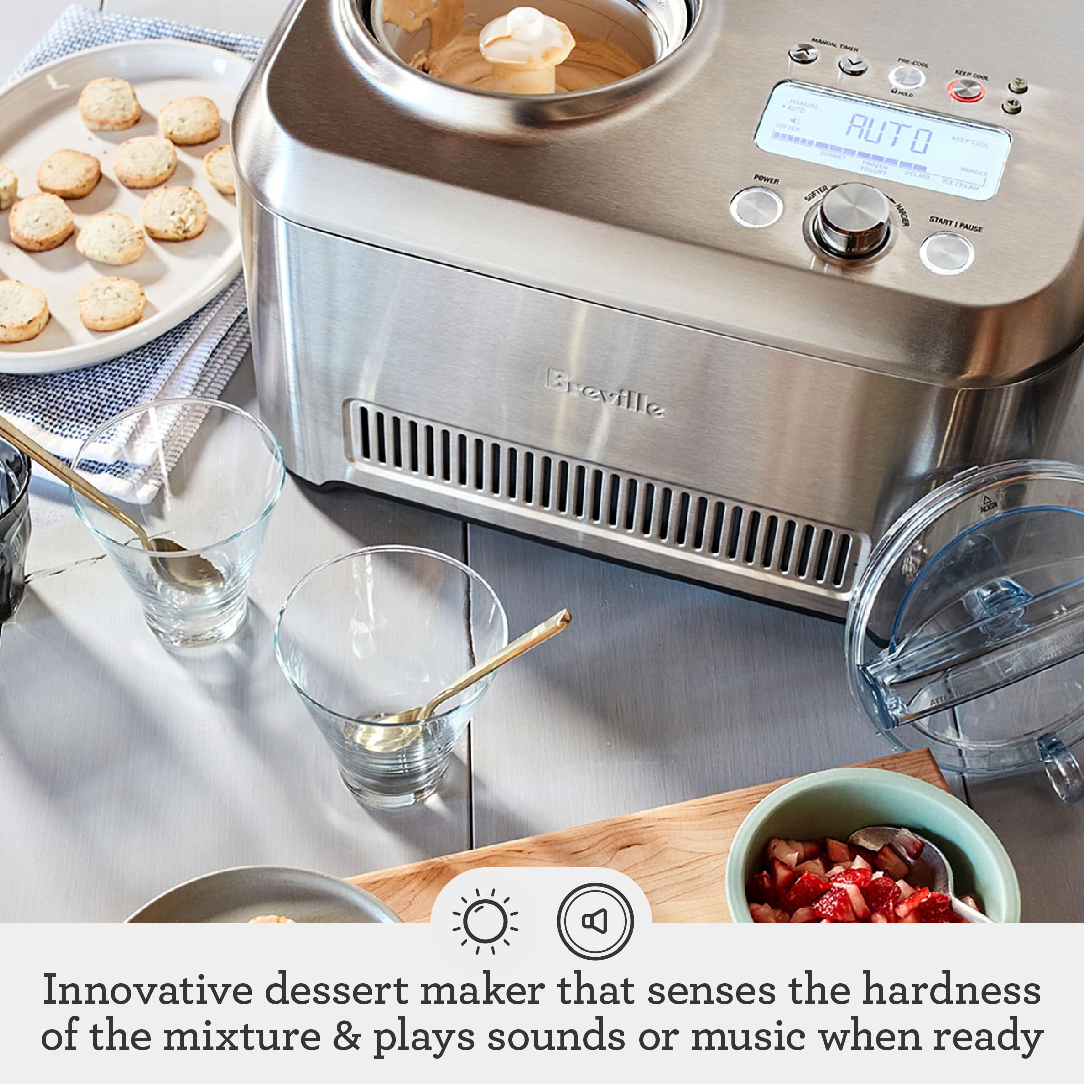 Breville Smart Scoop Ice Cream Maker BCI600XL, Brushed Stainless Steel