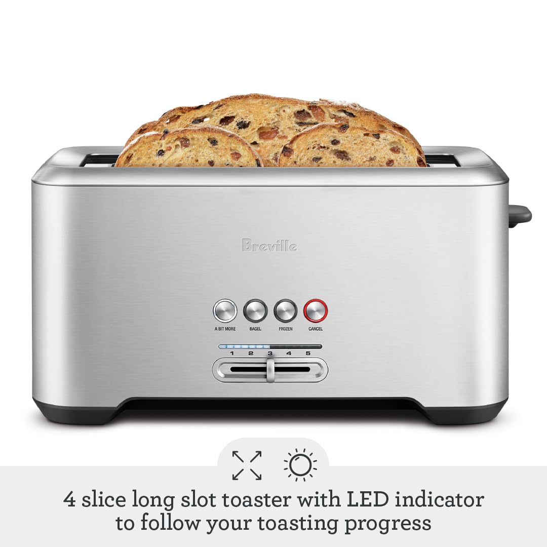 Breville BTA730XL Bit More Toaster, 4 Slice, Brushed Stainless Steel